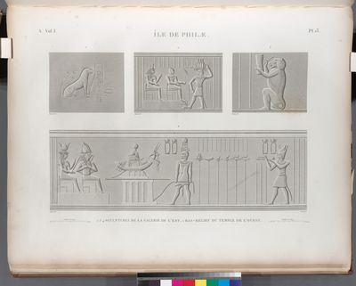 Île de Philæ. 1.3.4. Sculptures de la galerie de l'est; 2. Bas-relief du temple de l'ouest.