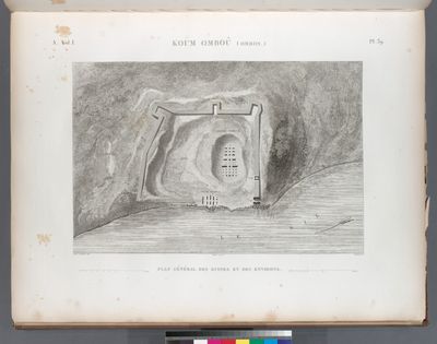 Koum Omboû (Ombos). Plan général des ruines et des environs.