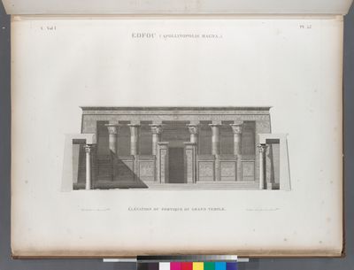Edfou [Idfû] (Apollinopolis Magna). Élévation du portique du Grand Temple