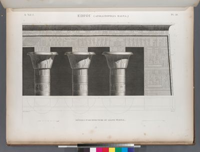 Edfou [Idfû] (Apollinopolis Magna). Détails d'architecture du Grand Temple