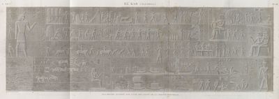 El Kab (Elethyia). Bas-relief sculpté sur l'une des faces de la grotte principale.