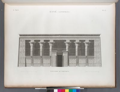 Esné [Isnâ] (Latopolis). Élévation du portique.