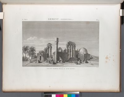 Erment [Armant] (Hermonthis). Vue du temple prise au sud-ouest.