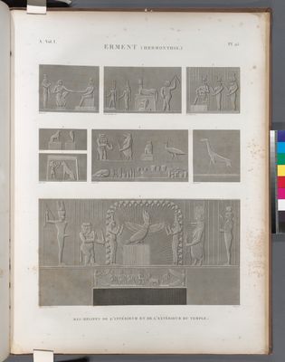 Erment [Armant] (Hermonthis). Bas-reliefs de l'intérieur et de l'extérieur du temple.