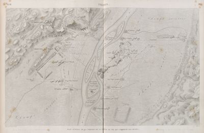 Thèbes. Plan général de la potion de la Vallée du Nil qui comprend les ruines.