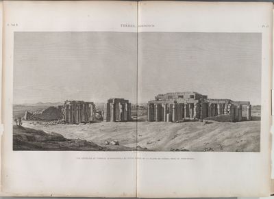 Thèbes. Memnonium [Ramesseum]. Vue générale du tombeau d'Osymandyas [User-Maat-Re] et d'une partie de la plaine de Thèbes, prise du nord-ouest.