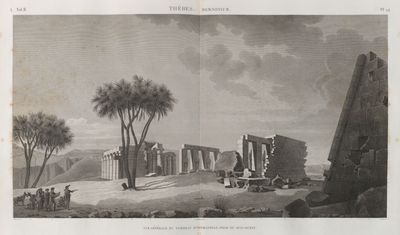 Thèbes. Memnonium [Ramesseum]. Vue générale du tombeau d'Osymandyas [User-Maat-Re] prise du sud-ouest.