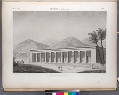Thèbes. Qournah [Qurna]. Vue perspective du palais.