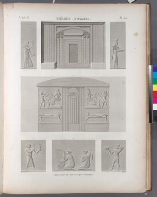Thèbes. Hypogées. Peintures et bas-reliefs coloriés.