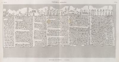 Thèbes. Hypogées. Manuscrit sur papyrus. 1-ere partie.