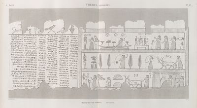 Thèbes. Hypogées. Manuscrit sur papyrus. 3-eme partie.