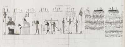 Thèbes. Hypogées. Manuscrit sur papyrus.
