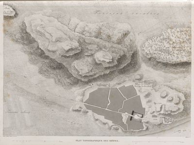 Thèbes. Louqsor [Luxor]. Plan topographique des ruines.