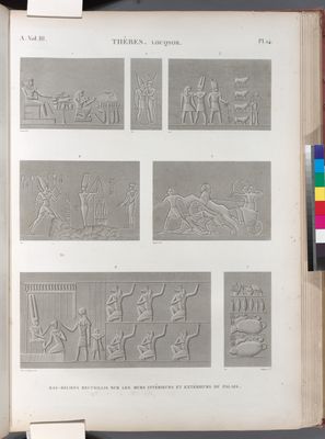 Thèbes. Louqsor [Luxor]. Bas-reliefs recueillis sur les murs intérieurs et extérieurs du palais.