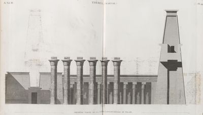 Thèbes. Karnak. Première partie de la coupe longitudinale du palais.