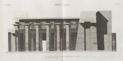 Thèbes. Karnak. 1-3. Deuxième partie de la coupe longitudinale du palais.