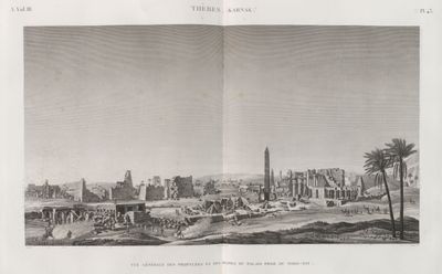 Thèbes. Karnak. Vue générale des propylées et de ruines du palais prise du nord-est.