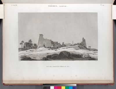 Thèbes. Karnak. Vue des propylées prise du sud.