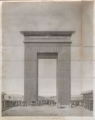 Thèbes. Karnak. Élévation pespective de la porte du sud.