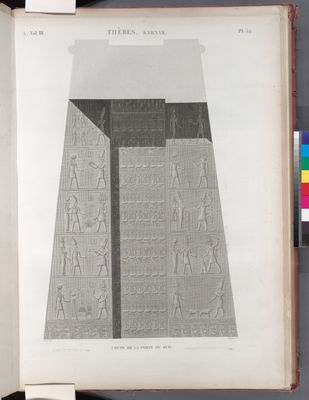 Thèbes. Karnak. Coupe de la porte du sud.