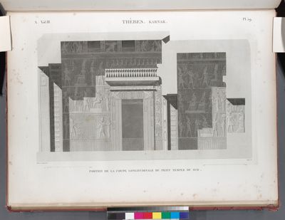 Thèbes. Karnak. Portion de la coupe longitudinale du petit temple du sud.