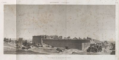 Denderah [Dandara] (Tentyris). Vue générale des ruines prise de l'ouest.