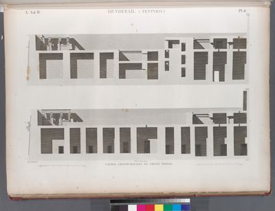 Denderah [Dandara] (Tentyris). Coupes longitudinales du Grand Temple.