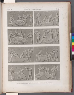 Syout [Asyût] (Lycopolis). Bas-reliefs recueillis dans la salle du fond de l'hypogée principal.