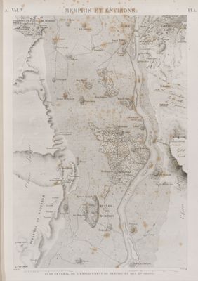 Memphis et environs. Plan général de l'emplacement de Memphis et des environs.