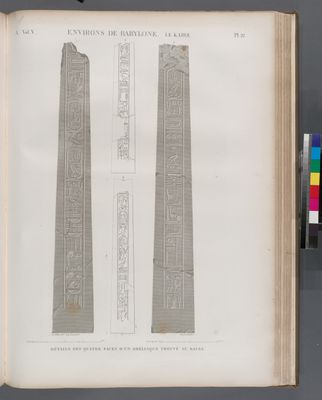 Environs de Babylone (Le Kaire) [Cairo]. Détails des quatre faces d'un obélisque trouvé au Kaire.