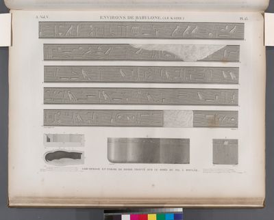 Environs de Babylone (Le Kaire) [Cairo]. Sarcophage en forme de momie, trouvé sur le bord du Nil à Boulâq.