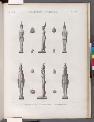 Collection d'antiques. 1-6. Figures en bronze; 7.8. en serpentine; 9-14. en terre cuite.