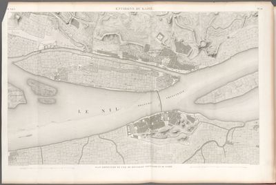 Environs du Kaire [Cairo]. Plan paticulier de l'île de Roudah, du Vieux Kaire et de Gyzeh [Jîzah].