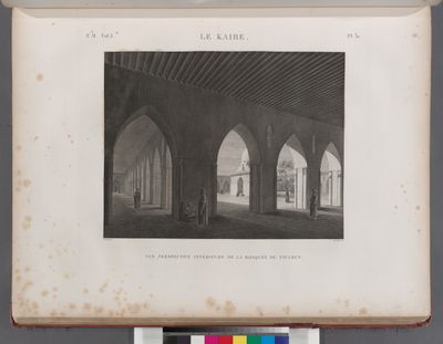 Le Kaire [Cairo]. Vue perspective intérieure de la Mosquée de Touloun.