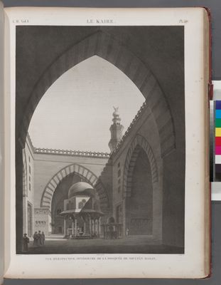 Le Kaire [Cairo]. Vue perspective intérieure de la Mosquée de Soultân Hasan.