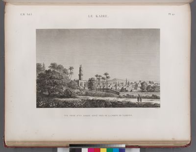 Le Kaire [Cairo]. Vue prise d'un jardin situé près de la porte de Nasryeh.
