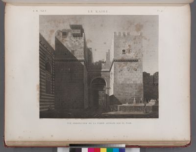 Le Kaire [Cairo]. Vue perspective de la porte appelée Bab el-Nasr.