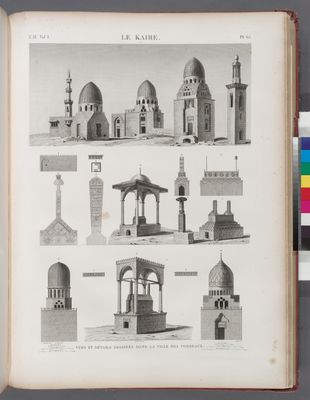 Le Kaire [Cairo]. Vues et détails dessinés dans la ville des tombeaux.
