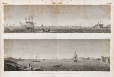 Alexandrie [Alexandria]. 1. Vue du Port Neuf prise en mer du côté du nord; 2. Vue du Port Vieux prise en rade du côté du sud-ouest.