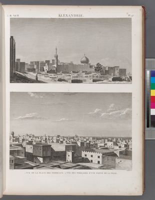 Alexandrie [Alexandria]. 1. Vue de la place des tombeaux; 2. Vue des terrasses d'une partie de la ville.
