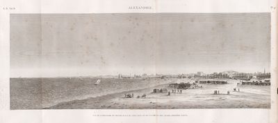 Alexandrie [Alexandria]. Vue de l'esplanade ou grande place du Port Neuf, et de l'enceinte des arabes, première partie.