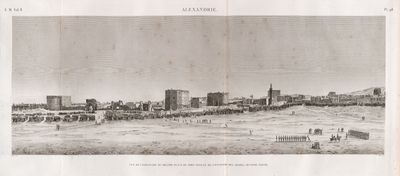 Alexandrie [Alexandria]. Vue de l'esplanade ou grande place du Port Neuf, et de l'enceinte des arabes, seconde partie.