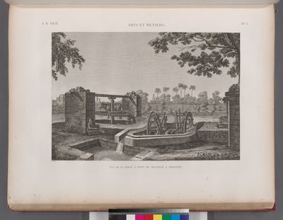 Arts et métiers. Vue de la roue à pots ou machine à arroser.