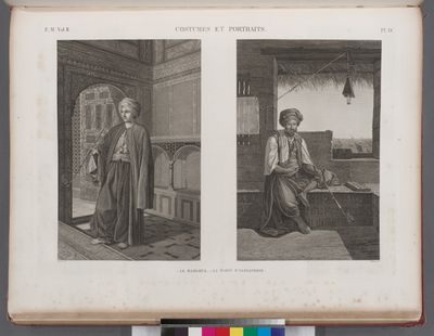 Costumes et portraits. 1. Le Mamlouk; 2. Le marin d'Alexandrie.