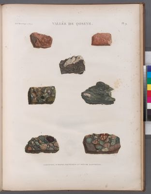 Minéralogie. Vallée de Qoseyr. Porphyres, schistes magnésiens et brèche égyptienne.