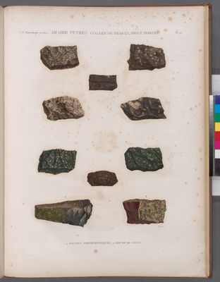 Minéralogie. Arabie Petrée (Vallée de Pharan, Mont Horeb). 1-9. Roches porphyrithiques; 10. Roche de Filon.