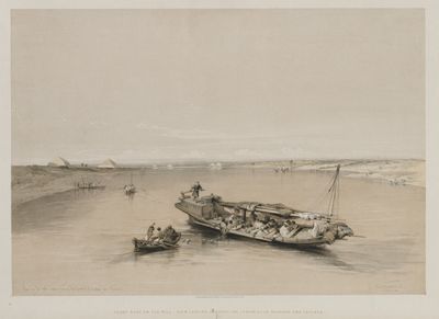 Egypt and Nubia, Volume I: View on the Nile Looking Towards the Pyramids of Dashour and Saccara